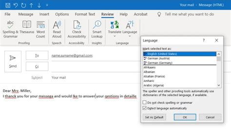 spell checker in outlook|Check spelling and grammar in Office .